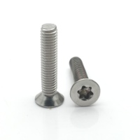 Sekrup Mesin Torx Countersunk Baja Tahan Karat A2 304 ISO14581 M1.6 Sekrup Bintang Anti-pencurian