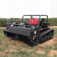 Tondeuse à gazon robotisée télécommandée, homologuée CE EPA, pour tous terrains, avec chenilles en caoutchouc agricoles
