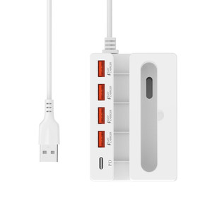 شاحن USB متعدد الوظائف 5 في 1 مع حامل هاتف ومكبر صوت مدمج ومحطة إرساء ومحول USB - Product Image 3