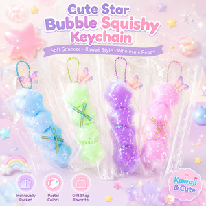 Lindo Llavero de Burbuja Estrella Blandito, Juguete Antiestrés Suave para Apretar, Colgante Kawaii para Bolsos al por Mayor - Product Image 1
