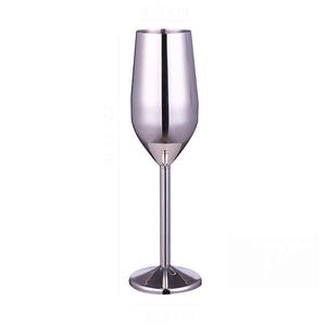 Verre à vin rouge en métal épais créatif de 180 ml pour cuisine de restaurant, verre à cocktail en cristal coloré, coupe à vin en acier inoxydable - Product Image 5