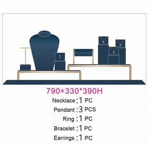 ถาดไม้อะคริลิกเจาะร่างกายกำหนดเองหรูหราชุดมืออาชีพชั้นวางคอสร้อยข้อมือไม้สีม่วงที่ตั้งโชว์เครื่องประดับสำหรับร้านค้า - Product Image 2