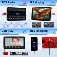 Autoradio BQCC 9 pouces 1Din IPS MP5 avec écran Carplay, lecteur multimédia MP5, Mirrorlink, RDS, BT, FM, GPS, stéréo de voiture coloré pour usage universel