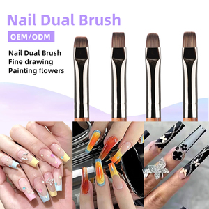 Nuevo diseño personalizado <span class=keywords><strong>de</strong></span> fábrica Ultra ancho 9,2mm limpieza polvo acrílico arte <span class=keywords><strong>uñas</strong></span> cepillo juegos 3D Uv Gel francés Nailbrush - Product Image 3