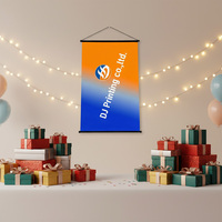 Bannière imprimée haute définition, couleurs vives, logo de l'entreprise, affichage mural grand format, toile personnalisée avec barre en aluminium