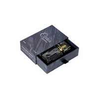 Boîte cadeau parfum personnalisée, boîte à tiroir, emballage cosmétique et huiles essentielles sur mesure, boîte à tiroir parfumée, papier carton noir avec dorure à chaud