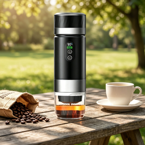 Cafetera Eléctrica Portátil USB de 20 Bares, Cafetera Espresso con Calentamiento Automático, Batería Extraíble, Pantalla LED, para Exteriores - Product Image 5