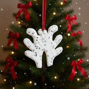 Ornamento Natalizio a Forma di Corna di Cervo Ilan 5.5x9mm Bianco 2 Pezzi - Product Image 2