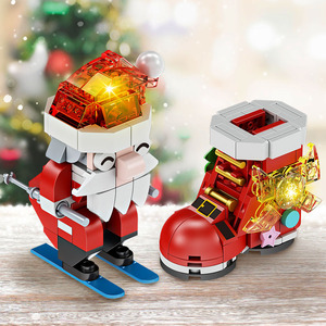 Cadeau de Noël bricolage 3D <span class=keywords><strong>Pluzz</strong></span> brique bloc ensemble éclairage ornement pour enfant éducatif ordinateur Table ou décoration murale - Product Image 4