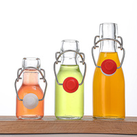 Bouteille en verre personnalisée avec bouchon à bascule pour boissons, jus, eau, bière, bouteille en verre carrée ou ronde, 60 ml, 150 ml, 250 ml, 500 ml, 750 ml