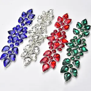 Color Drop Glass Diamond Rhinestone Short Chain DIY Clothes Shoes Bag Crystal Applique Buckle Jewelry Accessories Factory Supply