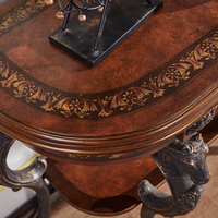 Console semi-circulaire en bois massif de bouleau de style européen et américain, design antique, pour entrée, hall, salon, appartement, Jiyou's