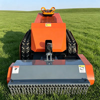 Tondeuse à gazon électrique sur chenilles de 800 mm avec télécommande, broyeur à fléaux et deux moteurs de 1000 W pour herbe sauvage et aménagement paysager OEM