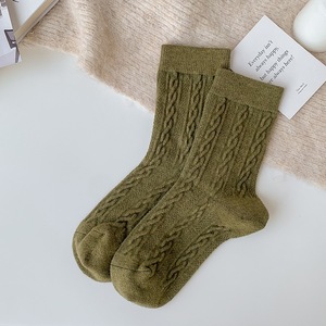 Autumn Winter Women Cashmere Mid Tube <b>Socks</b> Twist Korean Style Ins <b>Long</b> Tube Pile <b>Socks</b> Solid Color Japanese <b>Socks</b> - Product Image 4
