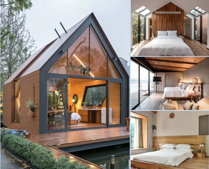 Di alta qualità su misura villa prefabbricata europea luce in acciaio antivento impermeabile con top triangolari isolati pannelli Sandwich casa - Product Image 6