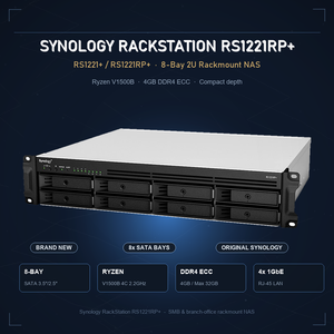 Serveur NAS RackStation 2U 8 baies RS1221+ RS1221RP+ avec processeur AMD Ryzen V1500B pour stockage réseau d'entreprise - Product Image 3