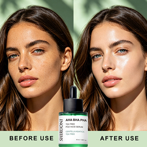 Suero Facial Calmante y Aclarante con Centella, Niacinamida, <span class=keywords><strong>AHA</strong></span>, BHA, <span class=keywords><strong>PHA</strong></span> y Ácido Poli-A del Árbol de Té, Marca Privada - Product Image 6
