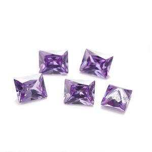 Pietre preziose di zirconi cubici di lavanda a forma di rettangolo di pietre preziose per gioielli personalizzati - Product Image 3