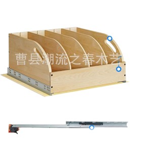 Wooden pull-out frying pan storage rack, wooden <b>pot</b> <b>lid</b> holder, solid wood cutting board organizer rack inside kitchen cabinets - Product Image 5