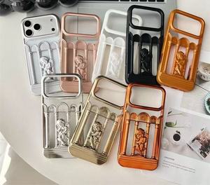 Custodia per telefono in TPU opaco elettroplaccato 3D Angel a prezzo di fabbrica per iPhone 17 16 15 Pro Max, design a colonna romana 3D intagliata - Product Image 5