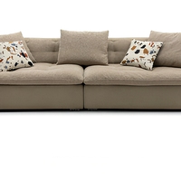 Canapé sectionnel moderne en tissu de 3,36 m, style italien, rembourré et moelleux, 3 places, canapé nuage