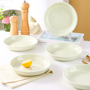 Assiette creuse en céramique <span class=keywords><strong>vert</strong></span> sauge moderne, bol à pâtes en porcelaine minimaliste pour hôtel, restaurant, <span class=keywords><strong>vaisselle</strong></span> de table à domicile - Product Image 4