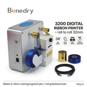 Impresora digital automática de cinta de lámina 320, máquina de estampado en caliente por transferencia térmica rollo a rollo para cinta de satén de cajas de regalo - Product Image 1