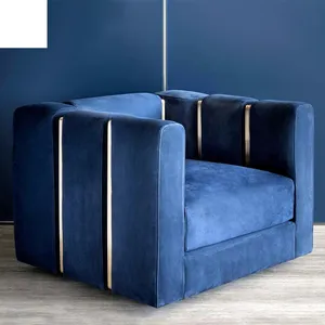 Kf Casa otel üretimi mobilya mavi bir kişilik kanepe lüks tek kanepe çin'den kanepe satın