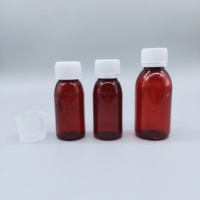 Bouteille en plastique PET vide de 60 ml, 100 ml, 120 ml, 150 ml, 200 ml, 250 ml, col de 28 mm, avec bouchon CRC gradué, pour liquide médical, sirop contre la toux