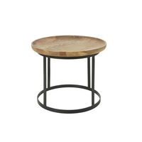 Table basse moderne de luxe, style industriel, artisanale, antique, décoration unique pour la maison, en fer et bois de manguier noir, garantie 3 ans, AKKU