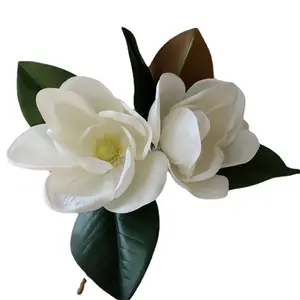Colle à sensation de haute qualité tête unique grand projet de mariage de fleur en plastique de magnolia aménagement paysager greffe d'arbre