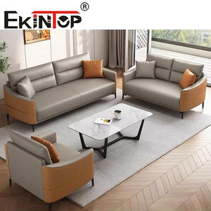 Sofá Seccional Moderno Sinonis con Estructura de Metal y Tapicería de Cuero para Oficina en Casa y Sala de Estar, Esponja de Alta Densidad, Tres Plazas - Product Image 3