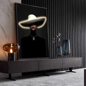 Ritratti femminili alla moda di arte della parete a LED moderni <span class=keywords><strong>in</strong></span> bianco e <span class=keywords><strong>nero</strong></span> immagine originale per la pittura decorativa del salotto di casa - Product Image 3