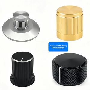 Perilla de audio de aleación de aluminio con brida y diseño de sol, para instrumentos de control industrial, potenciómetro de descarga de oído, mecanizado CNC en torno - Product Image 3