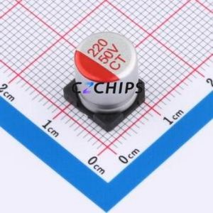 Condensateur solide SMD CT1H221M1010, D10xL10.5mm (Capacité : 220uF) (Précision : 20%) Tension nominale : 50V - Product Image 1