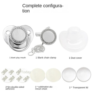 Lussuoso bisfenolo, un ciuccio per bambini in <span class=keywords><strong>bianco</strong></span> A sublimazione oro libero, ciuccio lenitivo personalizzato per bambini - Product Image 5