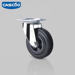 CASCOO 125/37. 5 50 siyah katı lastik alçıpan sepeti arabası tekerlekleri tekerlek stoper için çöp kutuları - Product Image 3