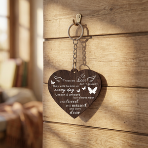 Marco de Fotos Conmemorativo de Madera con Forma de Corazón para Colgar, Regalo de Condolencias por la Pérdida de Seres Queridos - Product Image 4