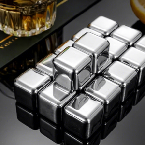 ก้อนน้ำแข็งสี่เหลี่ยมสแตนเลส เกรดอาหาร ทนต่อการแช่แข็ง ทำความสะอาดง่าย สำหรับแช่เบียร์และเครื่องดื่ม - Product Image 1