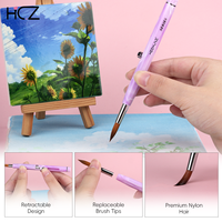 Hechunzi Unique Design rétractable professionnel Art pinceaux détaillant ensemble de pinceaux pinceau acrylique pour voyager