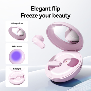 Nuevos Auriculares Inalámbricos Bluetooth 6.0 M162 con Espejo <span class=keywords><strong>de</strong></span> Maquillaje Degradado, Auriculares TWS Semi Intrauditivos con Pantalla LED Digital para Chicas - Product Image 2