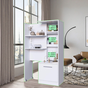 Ripiano in piedi personalizzabile a muro armadio <span class=keywords><strong>libreria</strong></span> con una porta scorrevole e una serratura per scomparto nascosto per mobili - Product Image 4