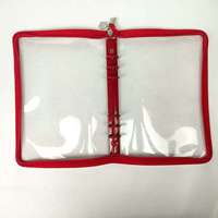 Protège-cahier A5 transparent en PVC avec classeur à 6 anneaux pour organiseur de documents, fermeture éclair, marque Canhao, durable