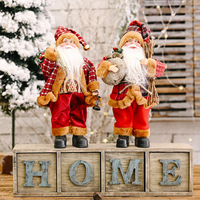 Décorations de Noël Poupée Père Noël Debout en Plastique, Jouet Créatif de Décoration de Noël