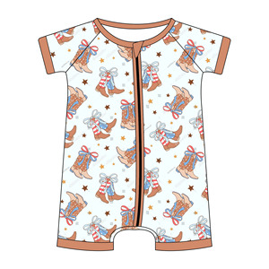 Pyjamas à manches courtes pour enfants JAYE Bamboo Kids Shorties 4th of July, vêtements pour garçons et filles - Product Image 3