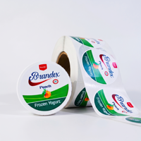 Étiquettes personnalisées écologiques compostables, résistantes à l'huile et à l'eau, en vinyle brillant, pour emballages de restauration rapide