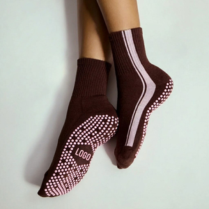 Customizable Logo Non-Slip <b>Socks</b> With Dot <b>Grip</b> And Color Block Design For Women Ankle Length Anti-Slip Floor <b>Socks</b> - Product Image 1