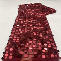 Tulle de luxe or champagne à sequins ronds mélangés, maille ajourée à paillettes pour robe de soirée et décoration de voile de mariée