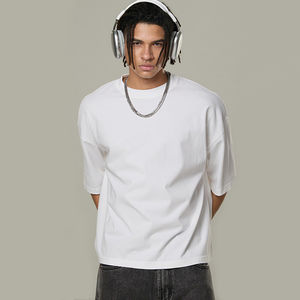 T-shirt surdimensionné personnalisé coton lourd fabricants OEM unisexe sérigraphie été 260 Gsm hommes t-shirt - Product Image 2