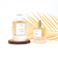 Flacon de parfum vide en verre givré de luxe, rond, transparent, épais, avec logo personnalisé, 30 ml, 50 ml, 100 ml, avec boîte